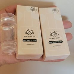 Brand new 2pcs French manicure nail polish with Nail Stamper and mini lamp 