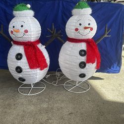 Lighted Foldable Snowman Decor 