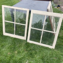 Vintage Wooden Windows, 3 of them at 28 1/2 wide, 33 high, $19 each