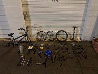 Mega Bike Builder Lot - 20" BMX Frame, Lezyne Light, Cateye Computers & Tons of Tools/Parts