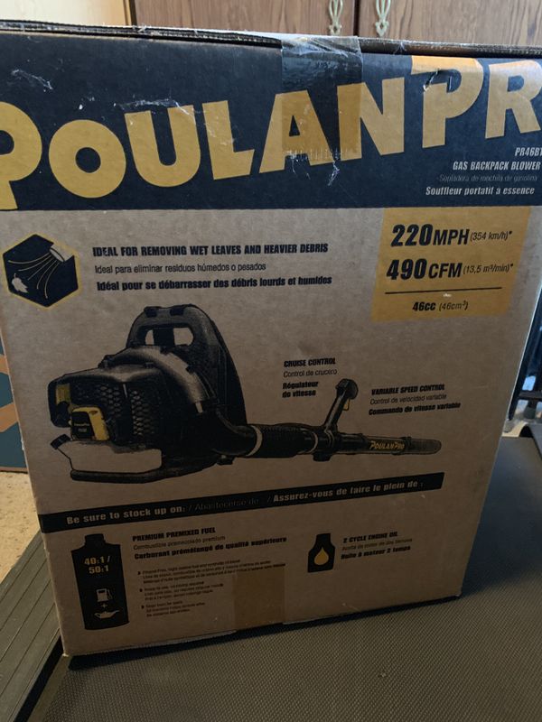 Poulan Pro PR46BT 46cc 2cycle 220MPH 490CFM Gas Backpack Leaf
