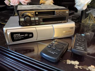 Alpine Cassette deck unit and 6 cd changer auto car  complete with remotes untested