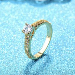 Gemstone 8K Rose Gold Plated Jewelry , Engagement Ring Luxury Couple Ring