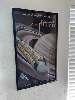 Milky Way Lines Midnight Zephyr Framed Poster