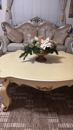 3 Beautiful rustic couches and a big coffee table really hard couches and the table it’s really hard to original material
