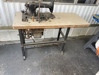 Antique Leather and Fur Sewing Machine