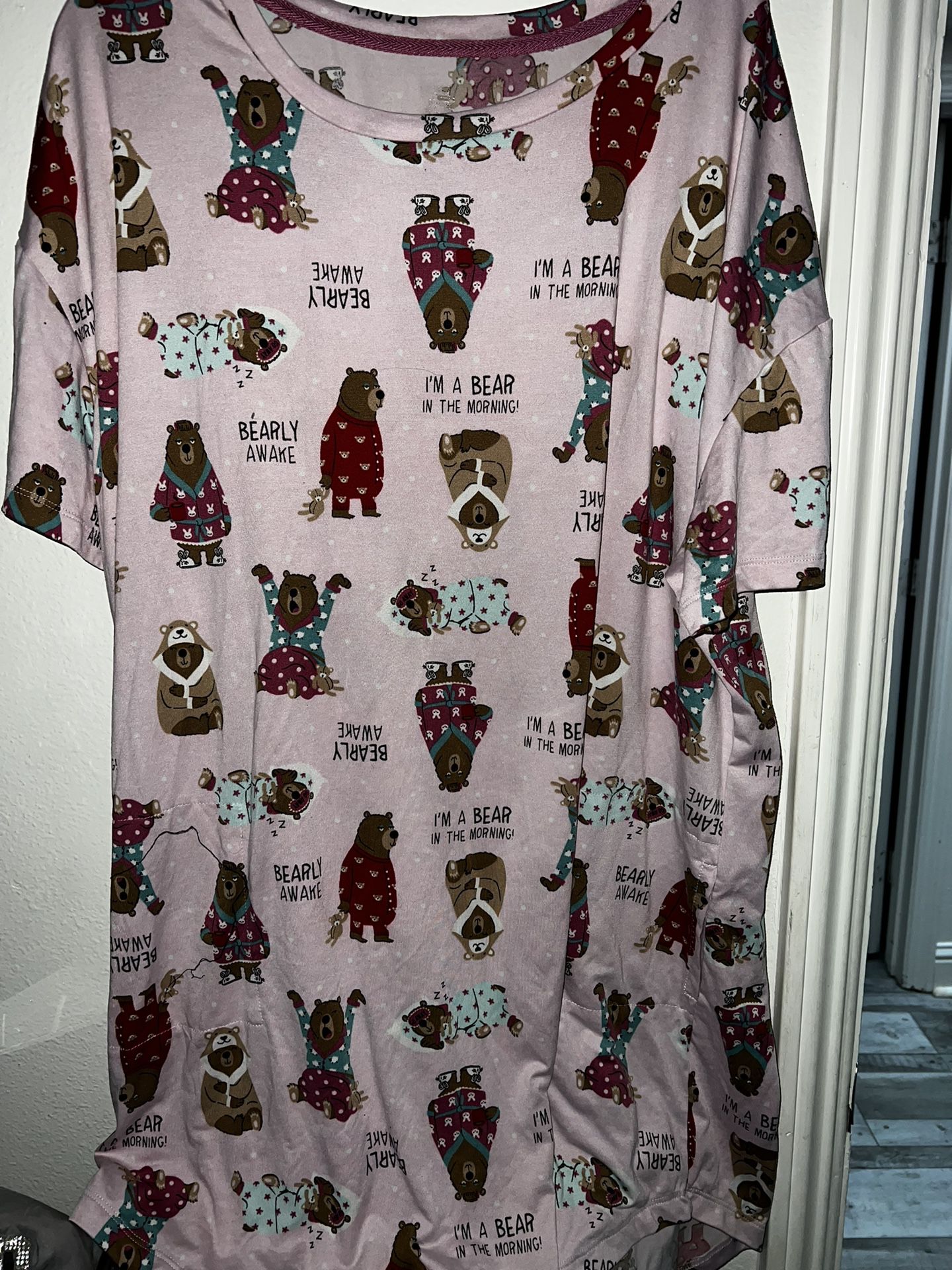 Bearly Awake Womens Sleep Shirt 2x Plus Size 