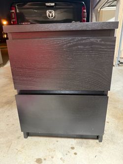 2-Drawer Dresser Black-Brown