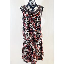 Lane Bryant Multicolored Orange/Brown Linen Skirt and Top