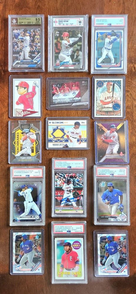 Shohei Ohtani / Vladimir Guerrero Jr Rookie Lot. Featuring: Mookie Betts 