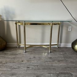 Gold Console Table Glass Top
