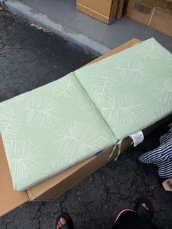 ARDEN 4- Piece Foam Deep Seating Outdoor Lounge Chair Cushion in Coastal Green Leaf NEW