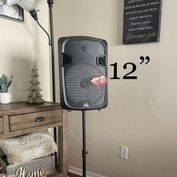 QFX 12” Bluetooth Portable Rechargeable Speaker  With Microphone, Speaker Stand &  LED Party Lights 🔊🎤🎶🎶🎶 