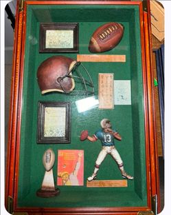 Vintage Football Shadow Box Wall Decor - Dan Marino #13 Man Cave Art