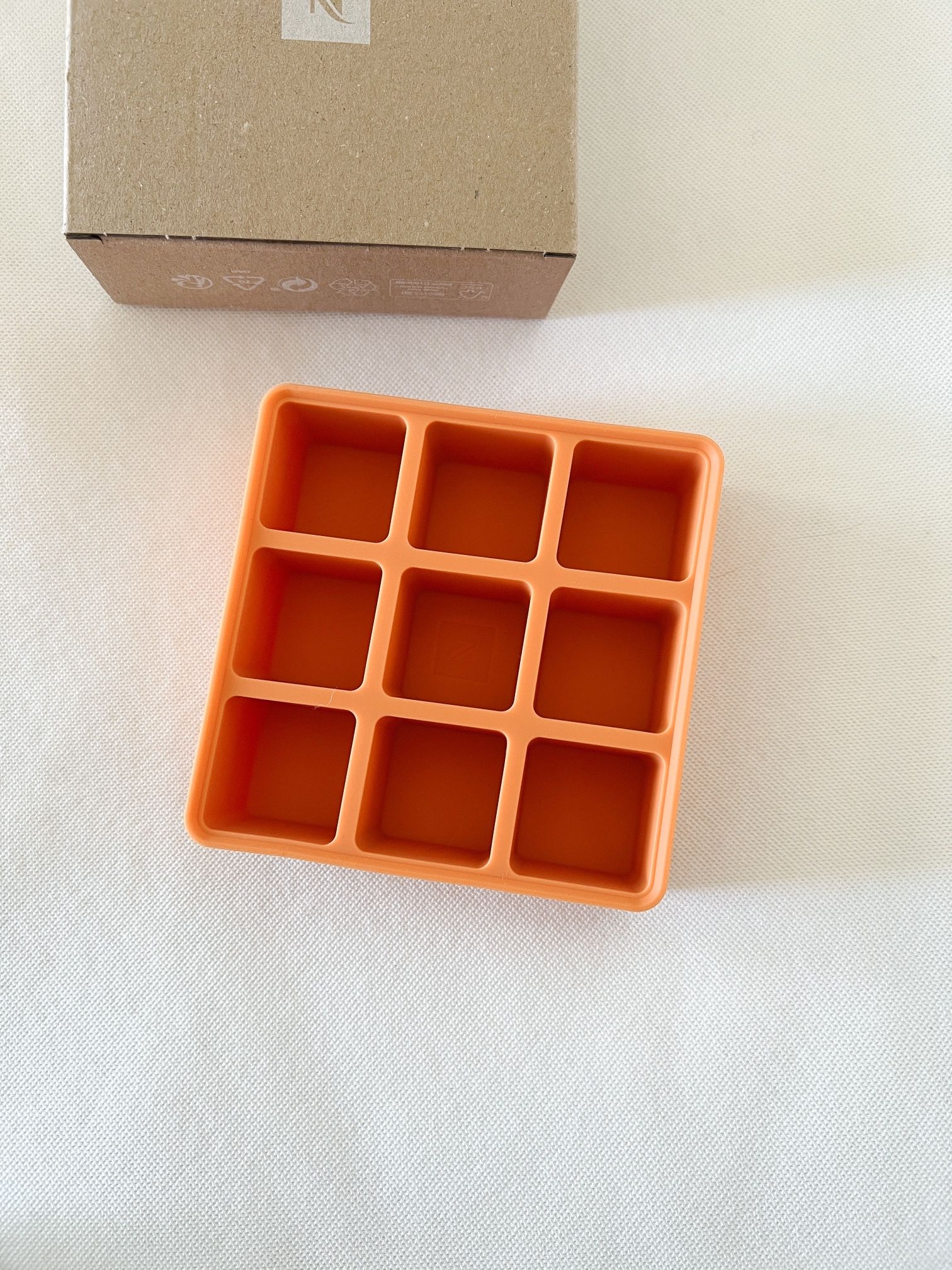 Nespresso Ice Cube Tray Kitchen Barista Silicone Ice Tray in Orange