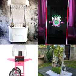 Photobooth, Champagne Cart, Cotton Candy