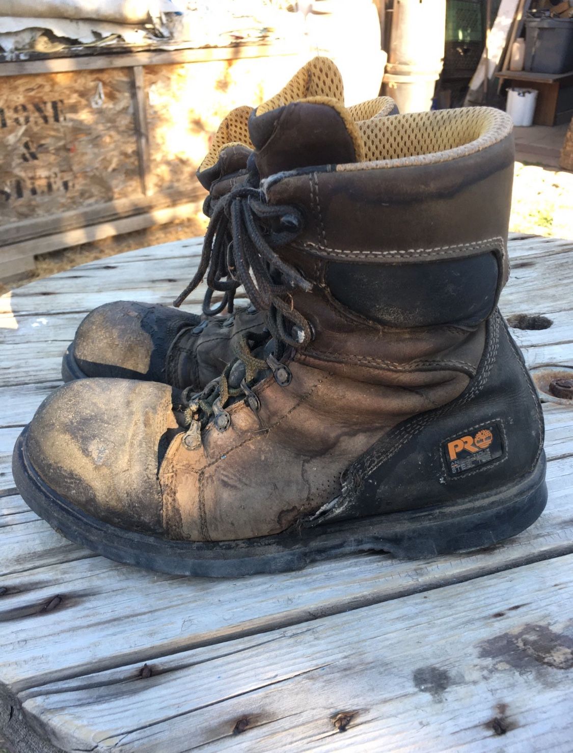 Pro Steel Toe Boots Size 10