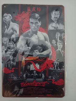 Bloodsport Movie Credit Style Metal Poster Vintage Style Tin Sign 7.87"×11.8"