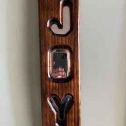 Vintage JOY Wooden Mirror Sign