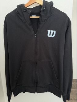 Wilson Men's Classic Full-Zip Hooded Sweatshirt – Black - Size Medium