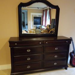 Mirror Chest Dresser And Two Nightstands