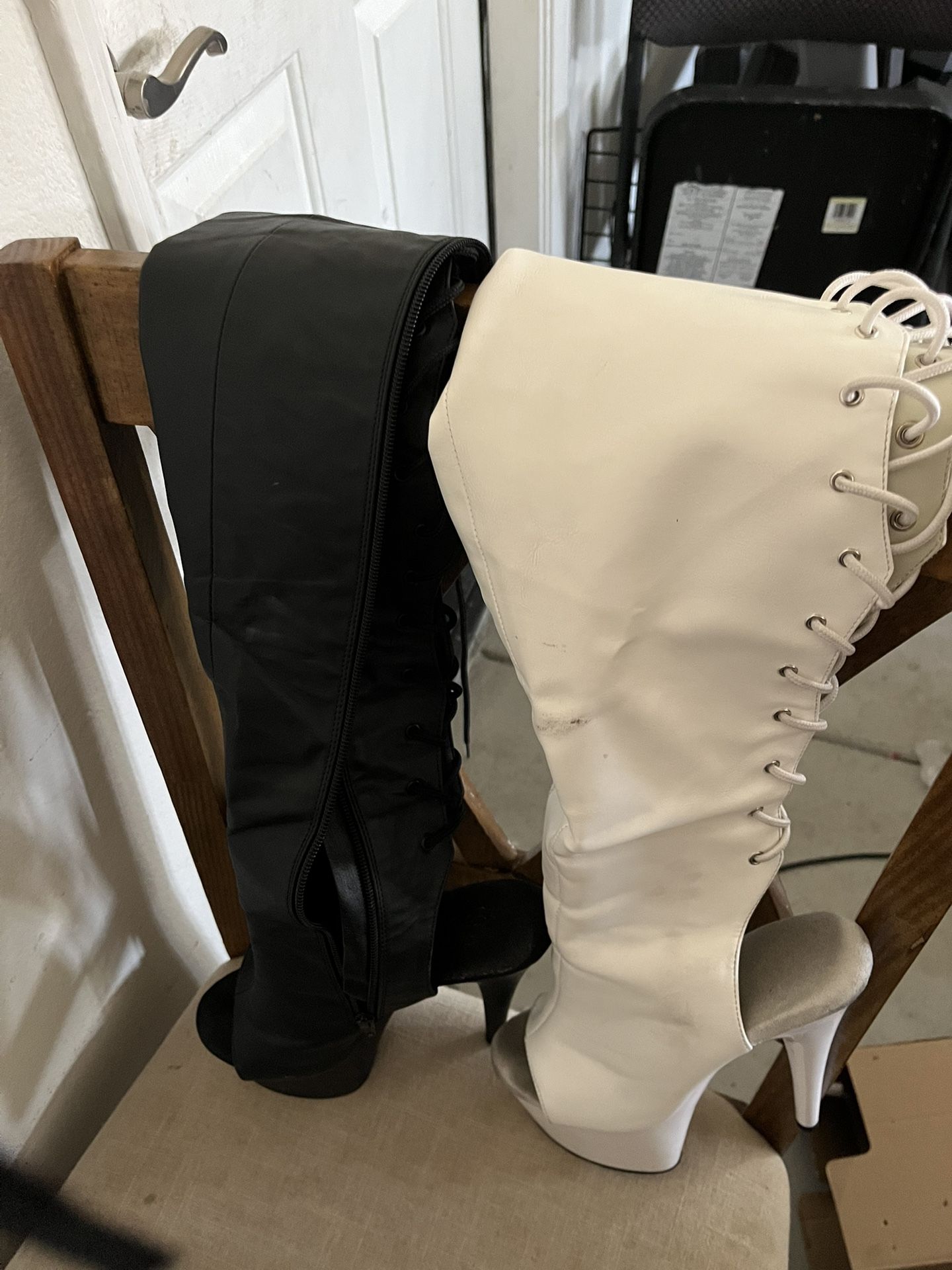 2 Pairs Thigh High Pleaser Boots Size 8 Great Condition