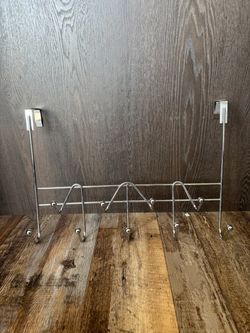 Chrome Over-the-Door Hook Rack with 9 hooks
