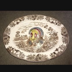 Beautiful And Collectible Japanese Holiday Handpainted Platter - LARGE