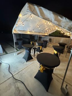 Tables chairs tent