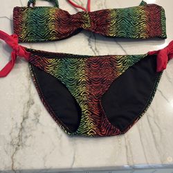 InGear Bikini Set Zebra Stripes Strips Multicolor
