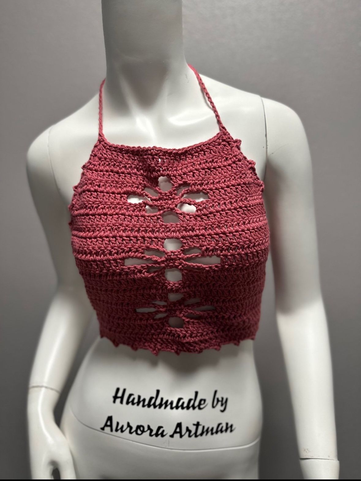 Crochet Handmade Daisy Peek A BooHalter 