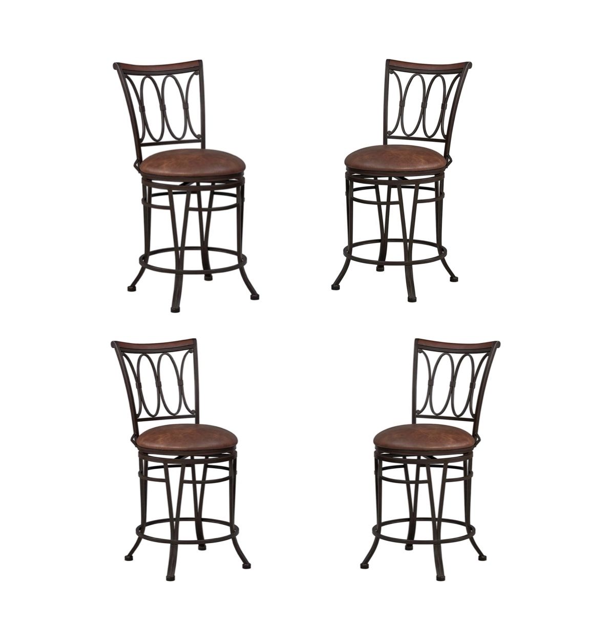 New 4 Chairs In The Box Francine Counter Stool Chair Brown