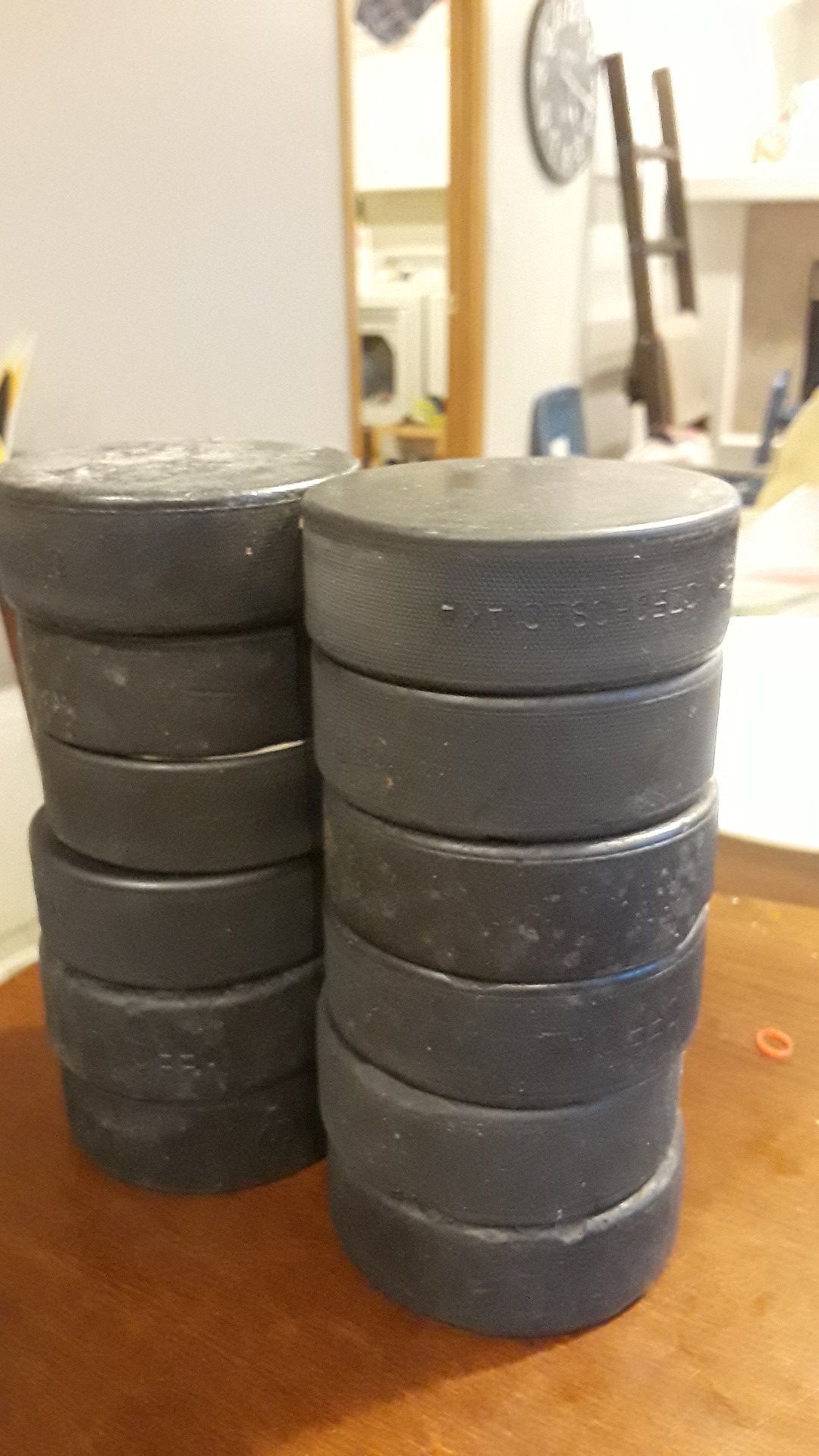 12 Free hockey pucks...great for practice