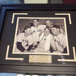 MICKEY MANTLE BILLY MARTIN SIGNED AUTOGRAPH PICTURE FRAMED