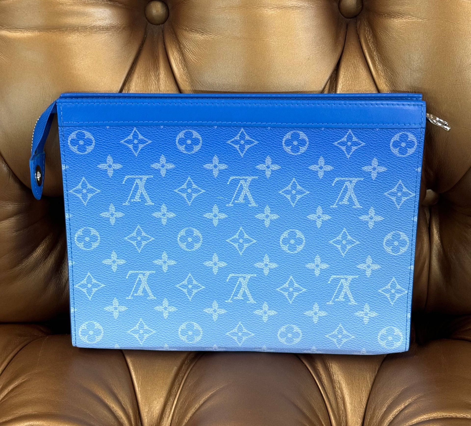 Louis Vuitton LV Monogram A4 Virgil Abloh Blue Clouds Pochette