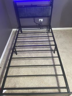LED bed frame with mattress/twin bed