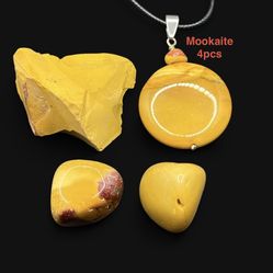 Mookaite Stone Pendant Necklace, Rough Stone, & Polished Stones from Australia