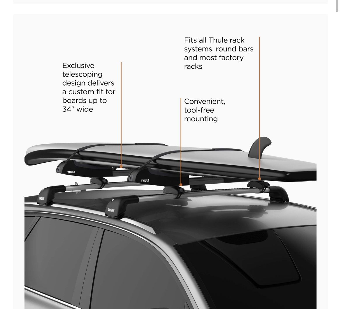 Thule SUP Taxi XT Snowboard, Skis or Surfboard Rack (New In Package)