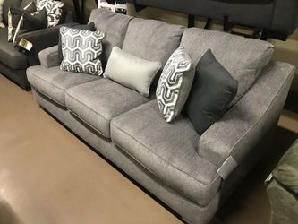 Grey sofa w/pillows