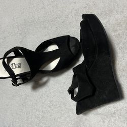Black Wedge Heels