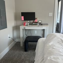 White Desk & Ottoman 
