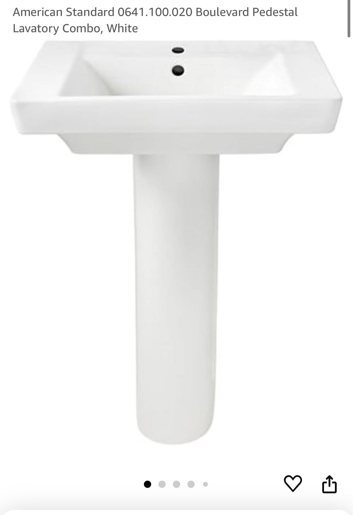 American Standard Boulevard Pedestal Bathroom Sink Set