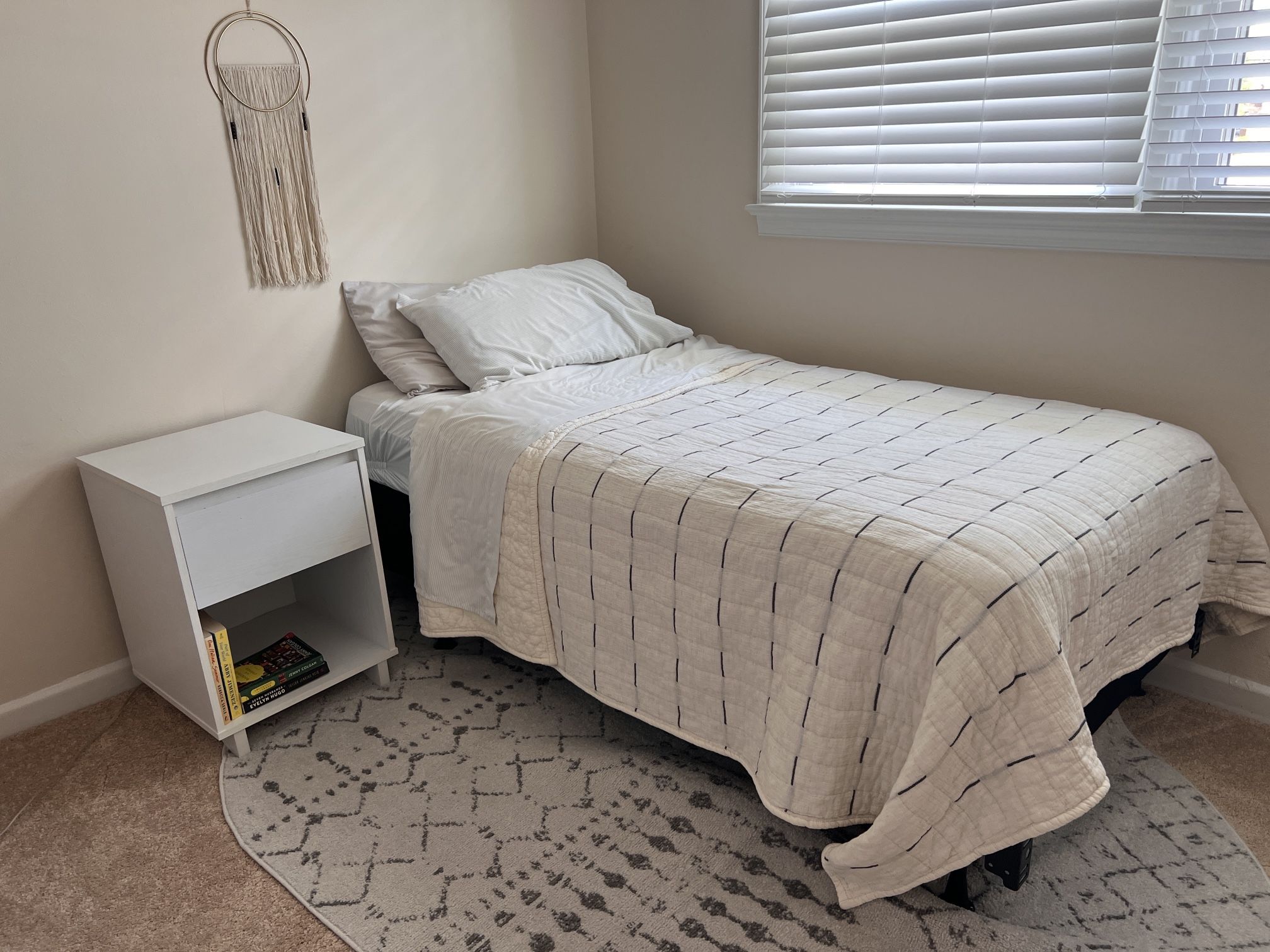 Twin Bed (plus frame, box spring & mattress) And Nightstand