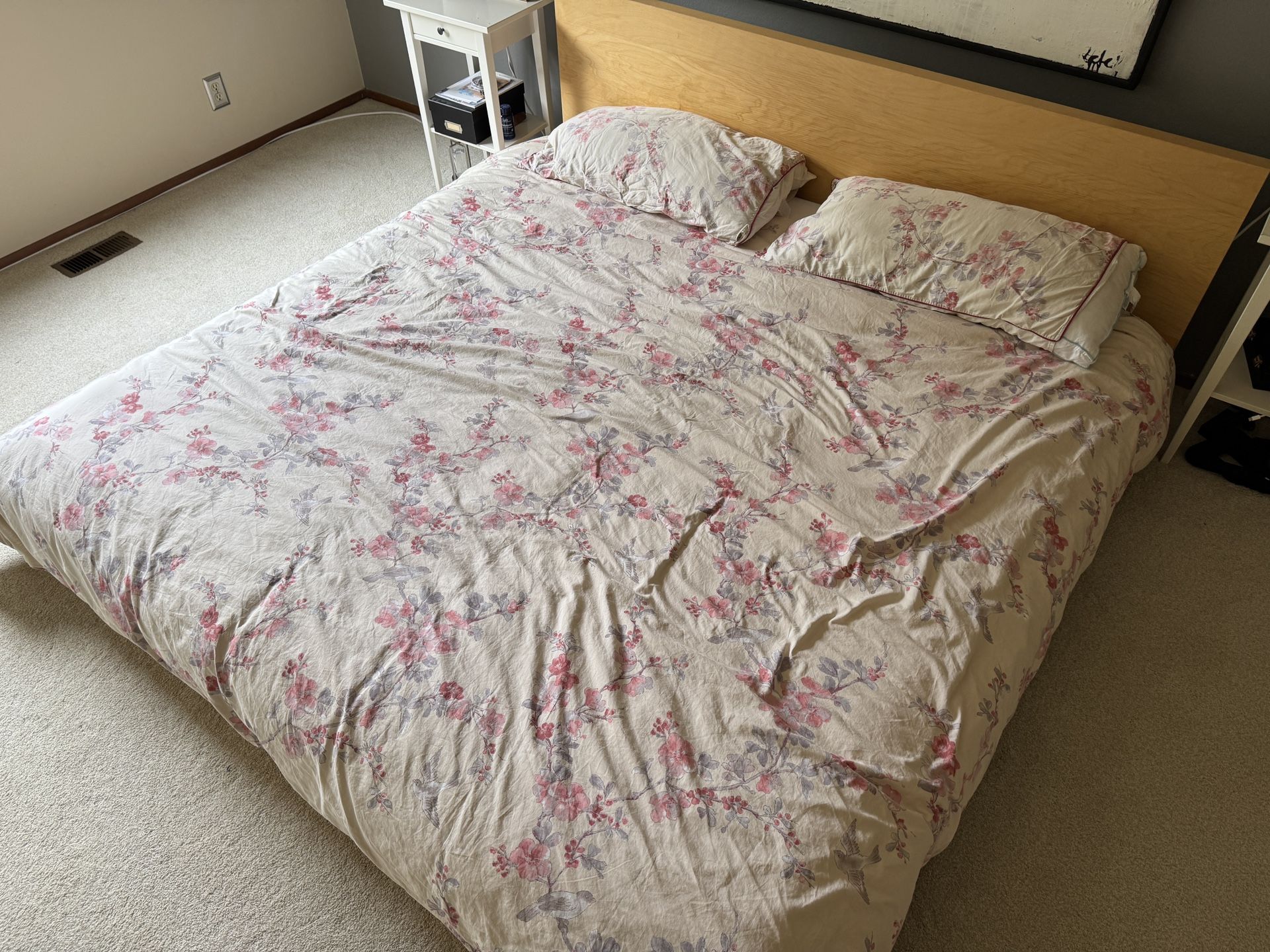 IKEA Malm King size bed frame - Natural Wood Tone
