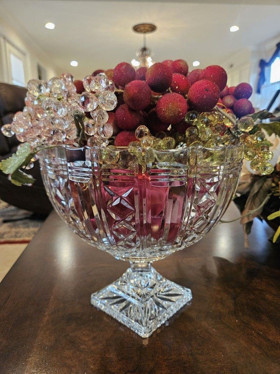 Large Vintage Crystal Fruit Bowl