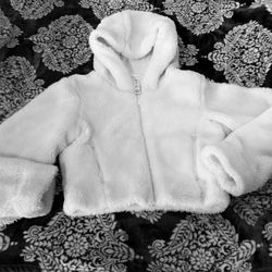 ALO Cropped Fleece Hood Jacket New Original
