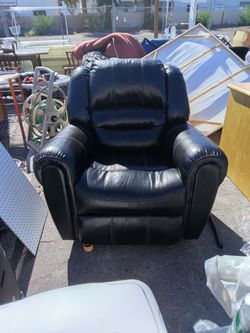 Black Leather Recliner Armchair