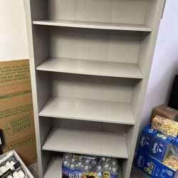 Gray bookshelf