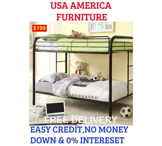 BRAND NEW TWIN TWIN BUNK BED ADD MATTRESS STARTING AT $99 FOA01BK1035SV