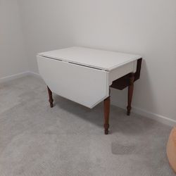 Shabby Chic Wood Drop Leaf Kitchen or Dining Table With Painted Top